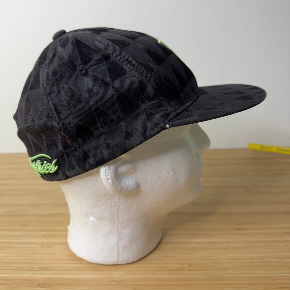 VTG Y2K Monster Energy Drink Hat Fitted Small-Medium One Industries Black Green - Picture 3 of 9